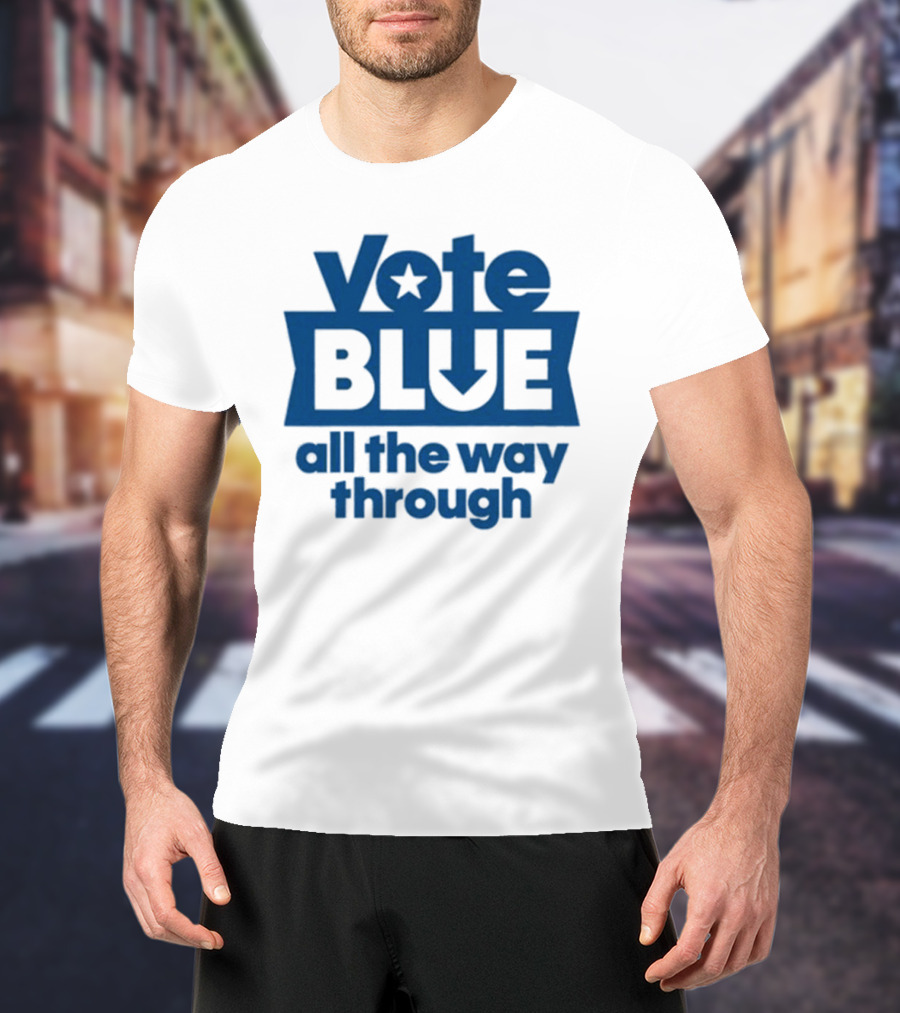 Vote Blue All The Way Through Star Arrow T-Shirt