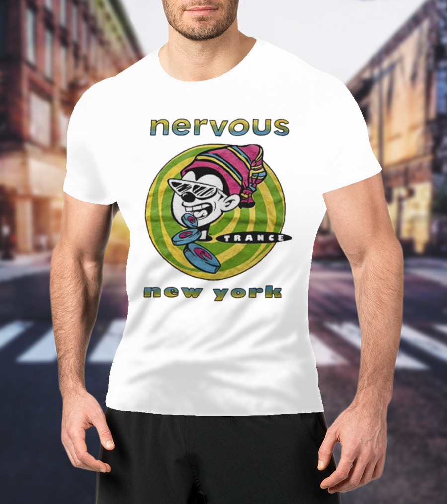 Nervous Trance New York Iconic Cartoon DJ T-Shirt
