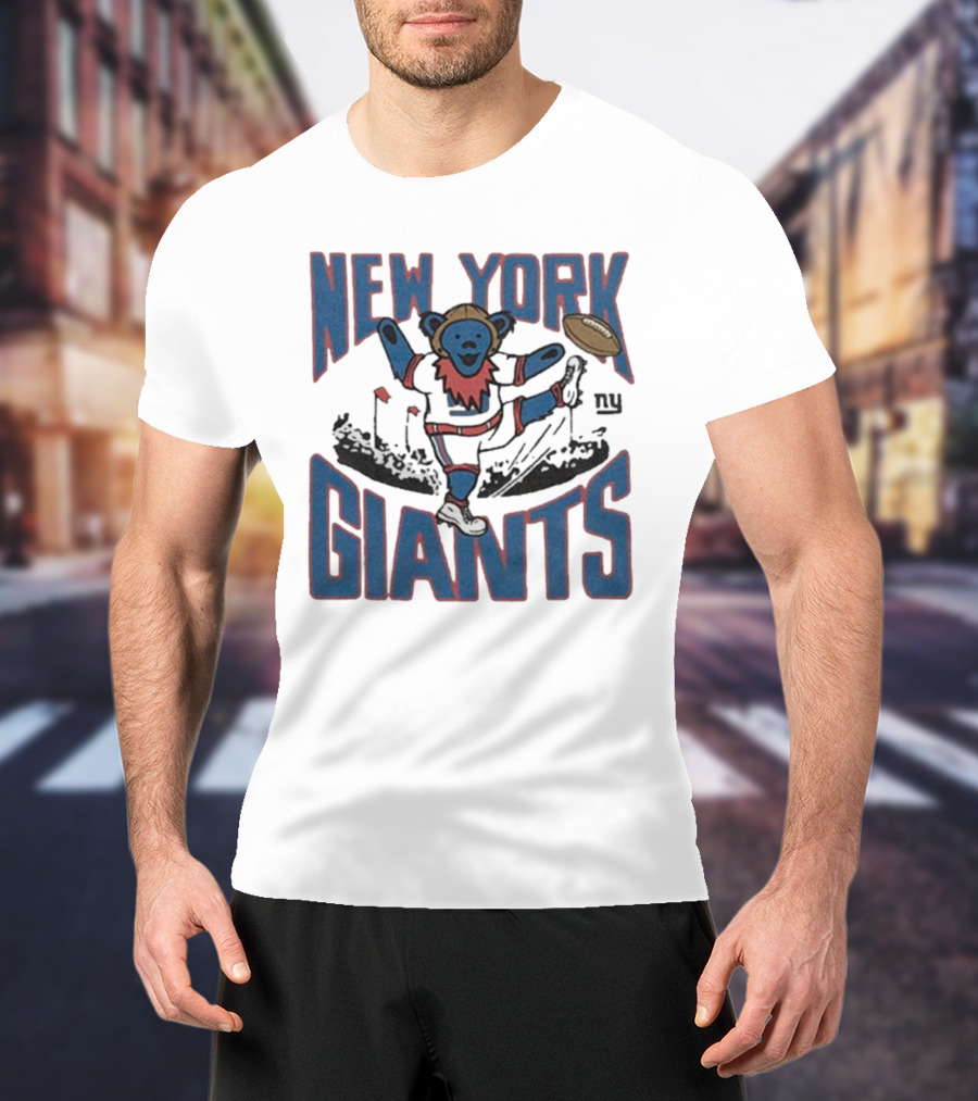 New York Giants Grateful Dead NFL Collaboration Bear T-Shirt