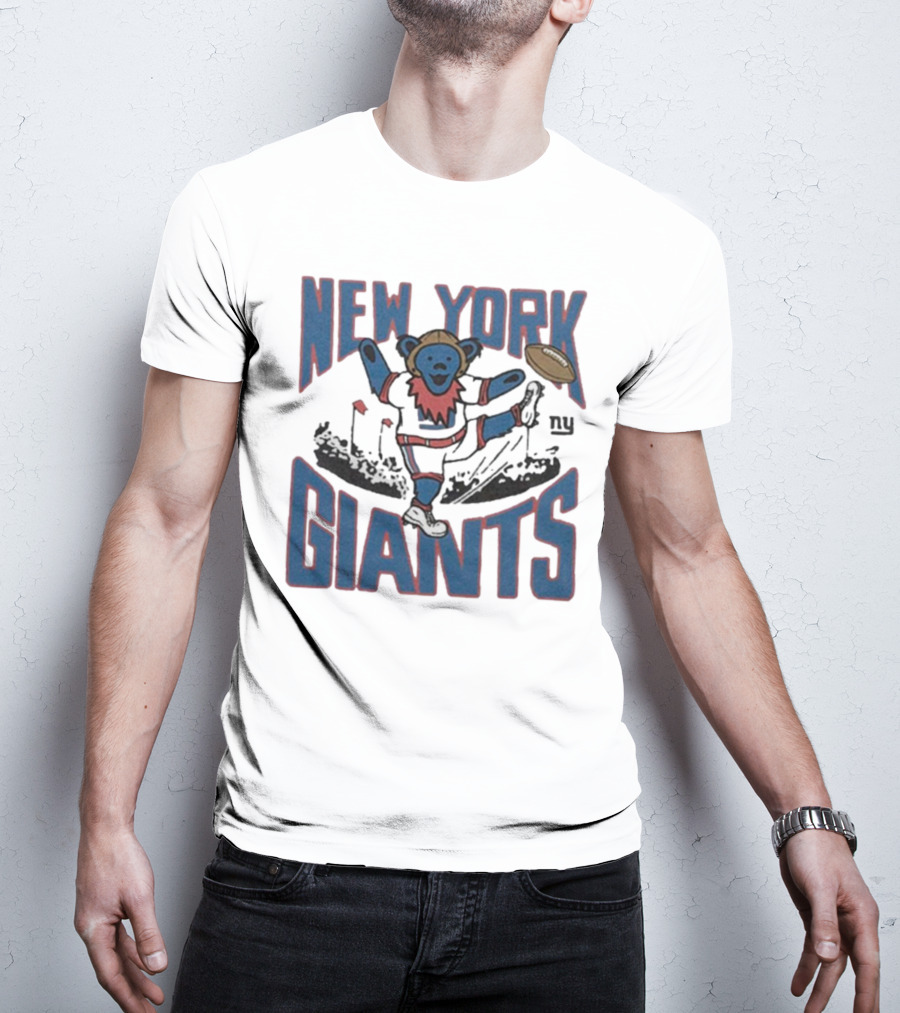 New York Giants Grateful Dead NFL Collaboration Bear T-Shirt