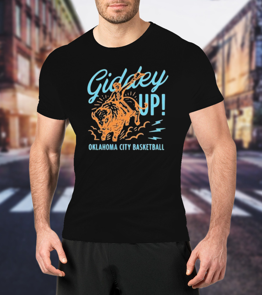 Giddey Up Oklahoma City Basketball Bison Rider T-Shirt
