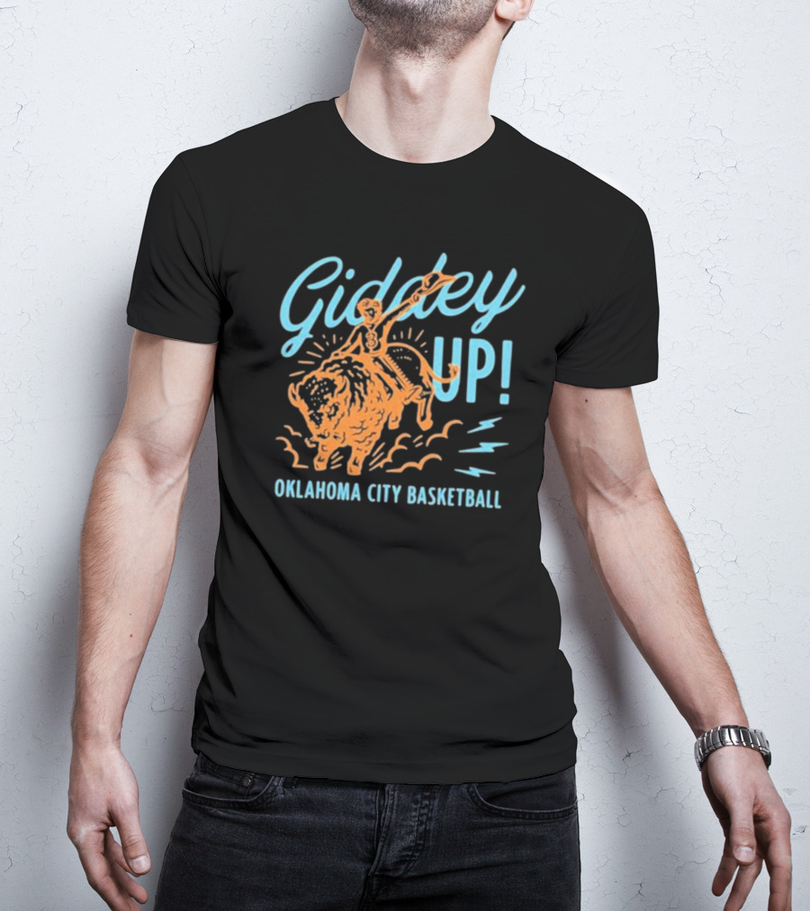Giddey Up Oklahoma City Basketball Bison Rider T-Shirt