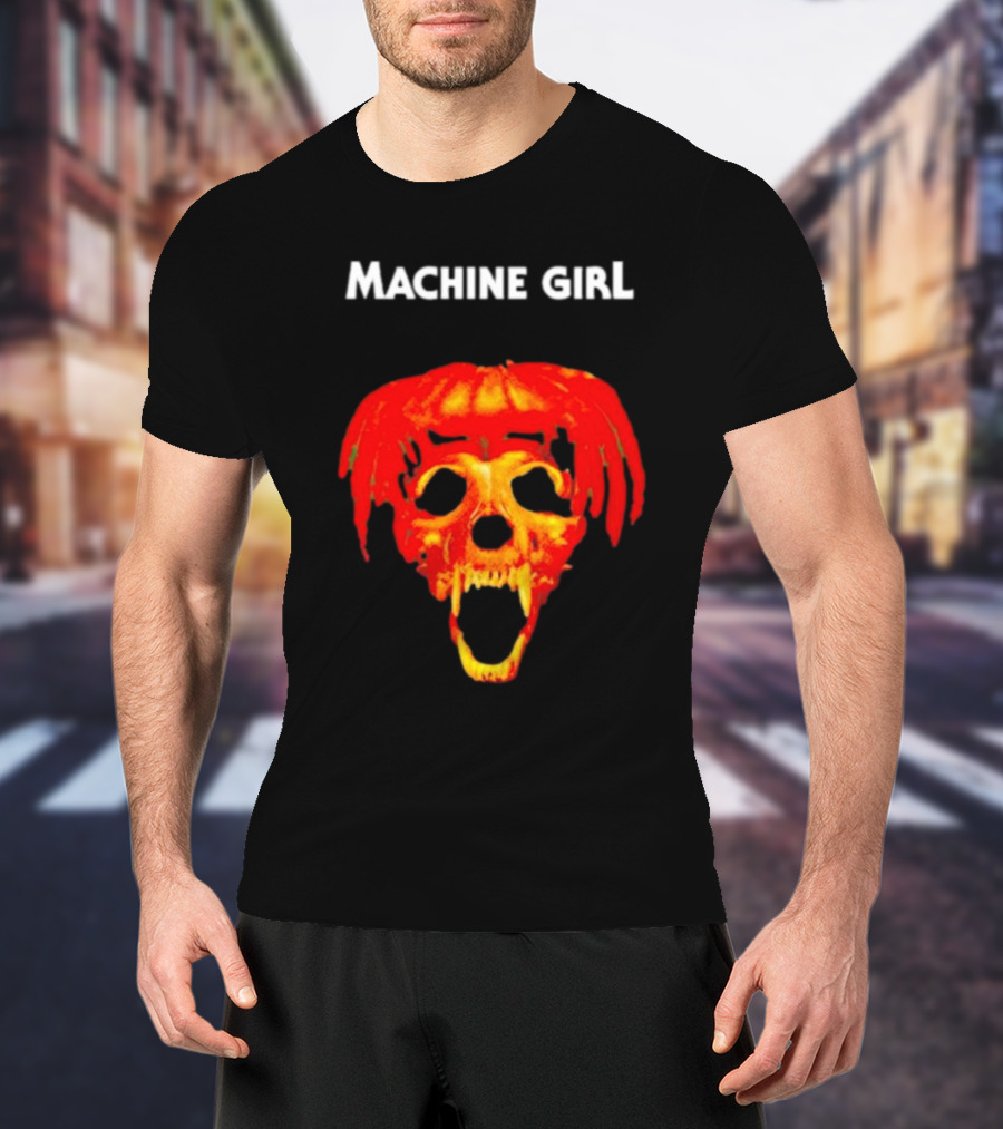 Machine Girl Skull Pumpkin Face T-Shirt