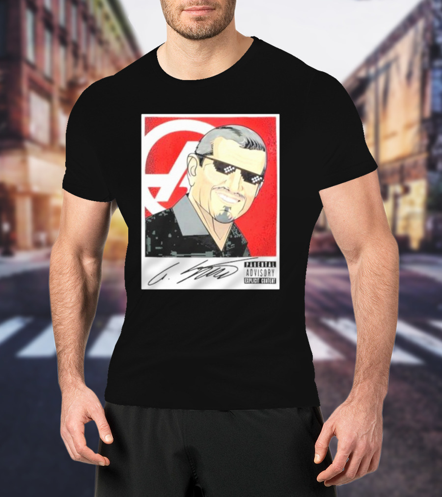 Haas F1 Team Guenther Steiner Parental Advisory Signature T-Shirt