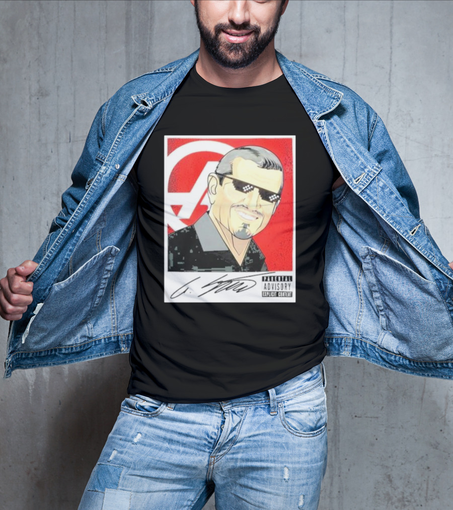 Haas F1 Team Guenther Steiner Parental Advisory Signature T-Shirt