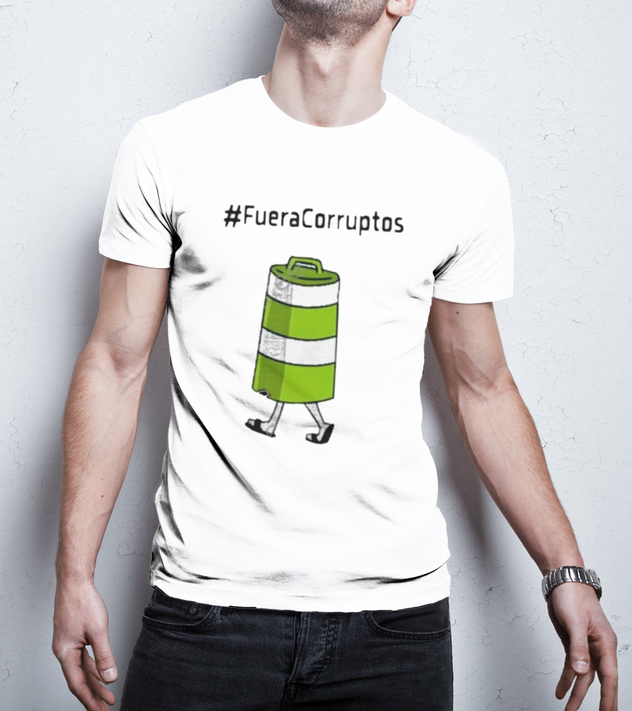 Paola Hurtado Uri Samayoa #FueraCorruptos Walking Traffic Cone Image T-Shirt