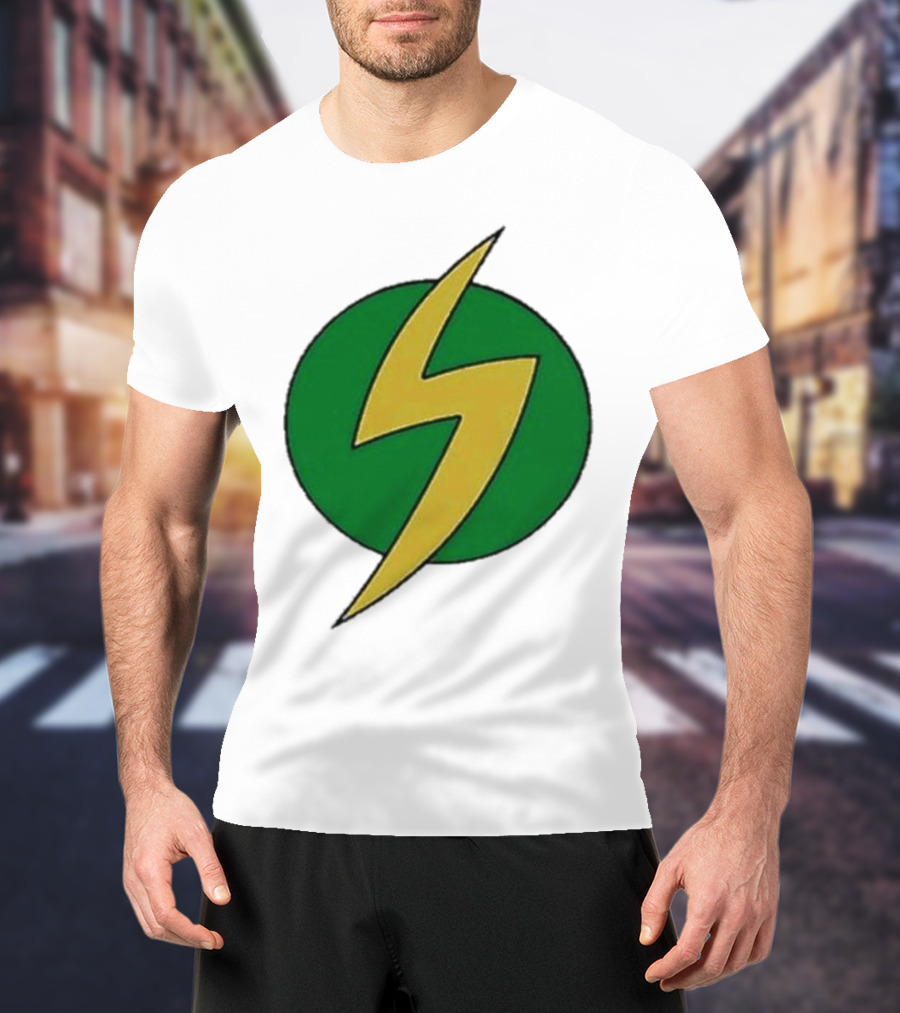 PowerEdd Green Yellow Lightning Bolt T-Shirt