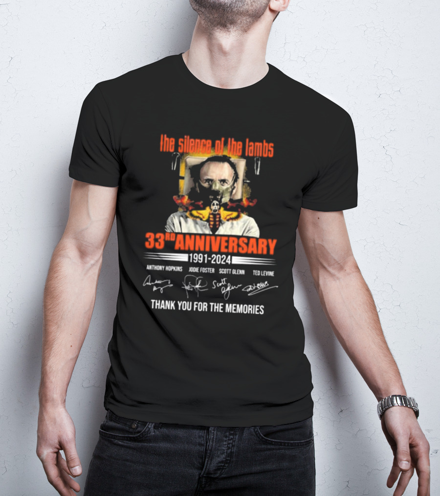 The Silence Of The Lambs 33rd Anniversary 1991-2024 Anthony Hopkins Jodie Foster Thank You For The Memories T-Shirt