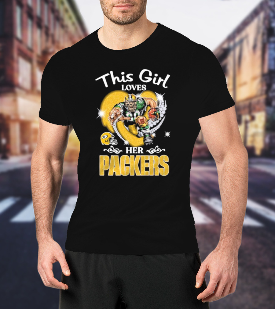 This Girl Loves Her Packers Football Star Highlighted In Yellow And White T-Shirt