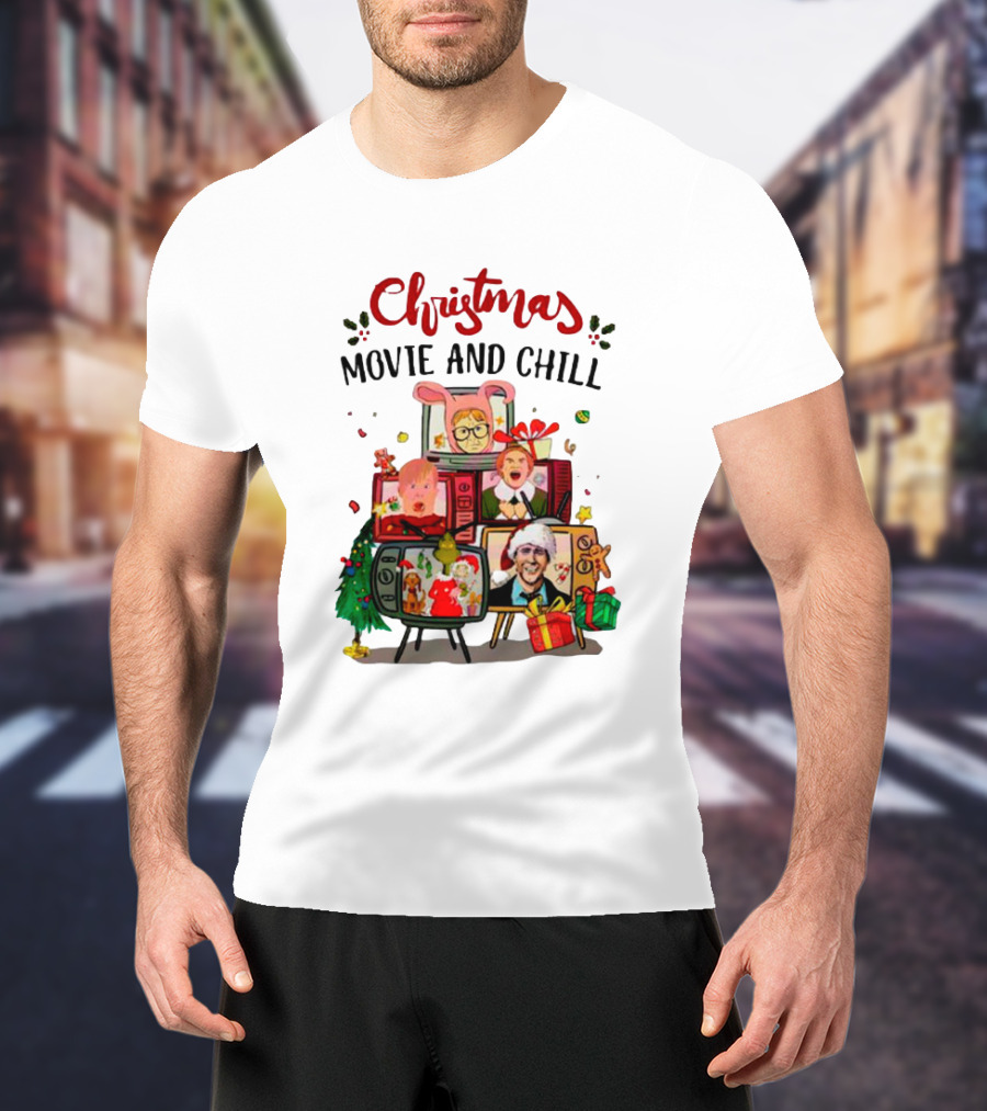 Christmas Movie And Chill Characters TV Holiday Icons T-Shirt