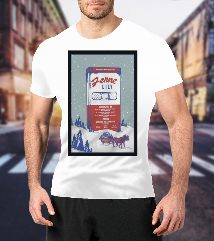 Fenne Lily December Brooklyn London Concert Tour Dates Poster Winter Scene T-Shirt