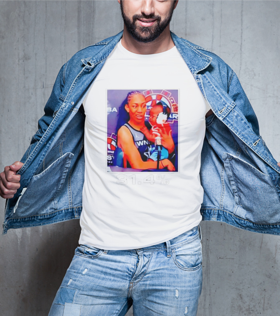 A’ja Wilson Holding Baby 31.4% WNBA Stars T-Shirt