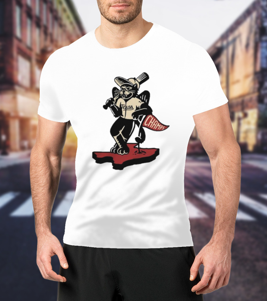 Texas Champs Bisonball Mascot Victory T-Shirt