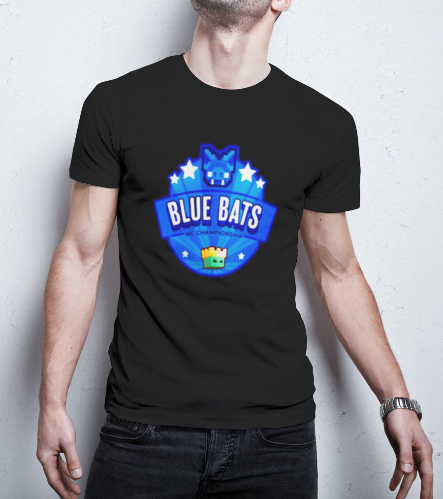 Blue Bats MC Championship Starry Badge Minecraft Competition T-Shirt