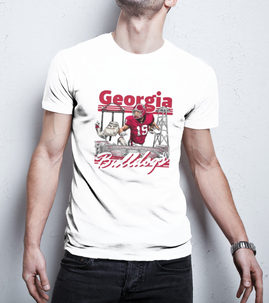 Georgia Bulldogs Brock Bowers Sanford Stadium Collegiate Landmarks T-Shirt