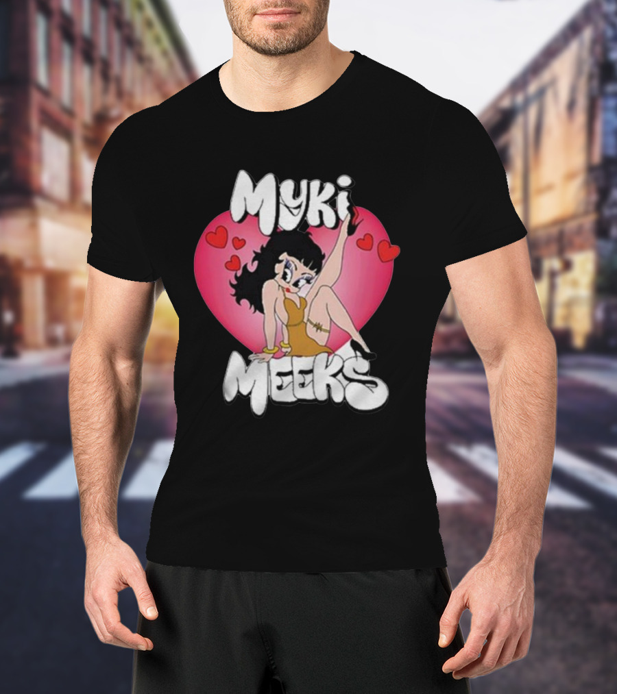 Myki Meeks Heart Cartoon Character With Hearts T-Shirt
