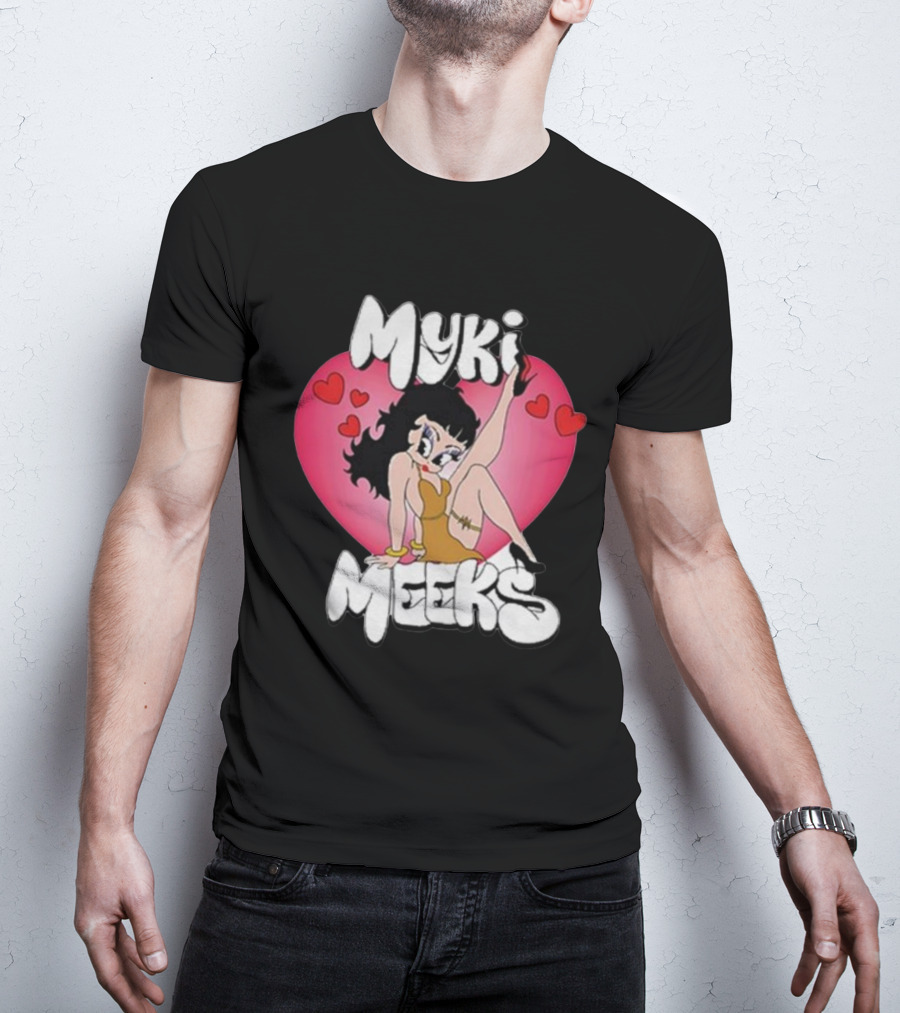 Myki Meeks Heart Cartoon Character With Hearts T-Shirt