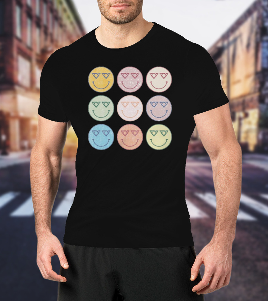 Cody Johnson Cojo Smiley Sunglasses Nine Colorful Faces T-Shirt