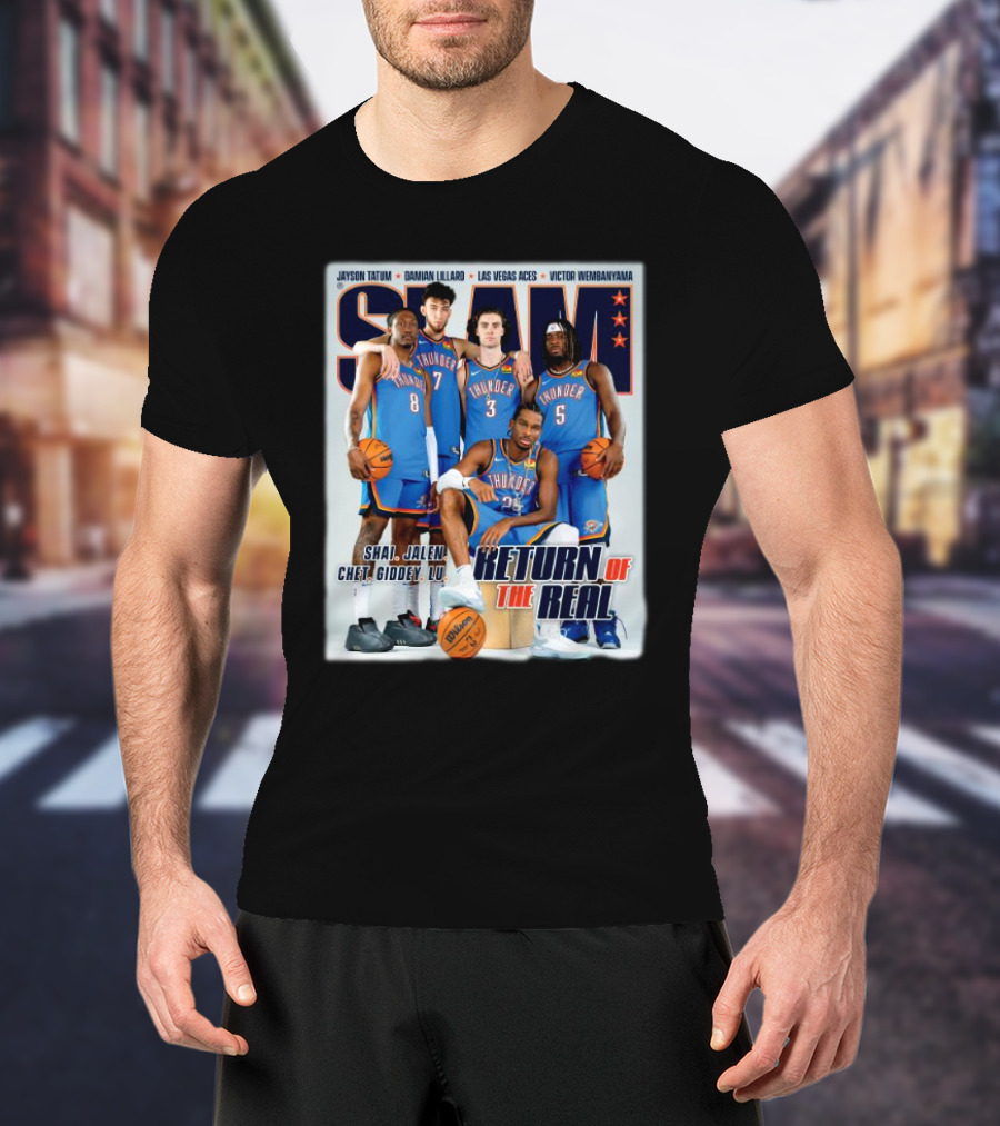 Jayson Tatum Damian Lillard Las Vegas Aces Victor Wembanyama SLAM Return Of The Real Shai Jalen Chet Giddey Lu Thunder T-Shirt