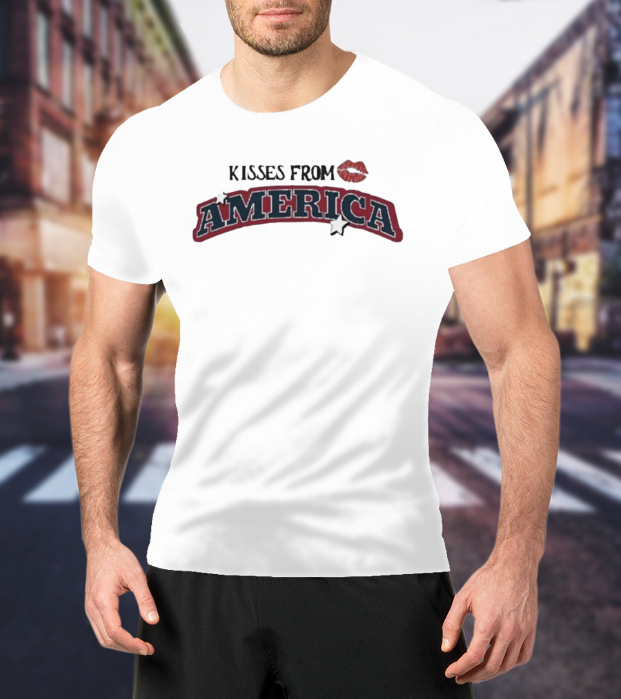 Kisses From America Lips Icon America Stars T-Shirt