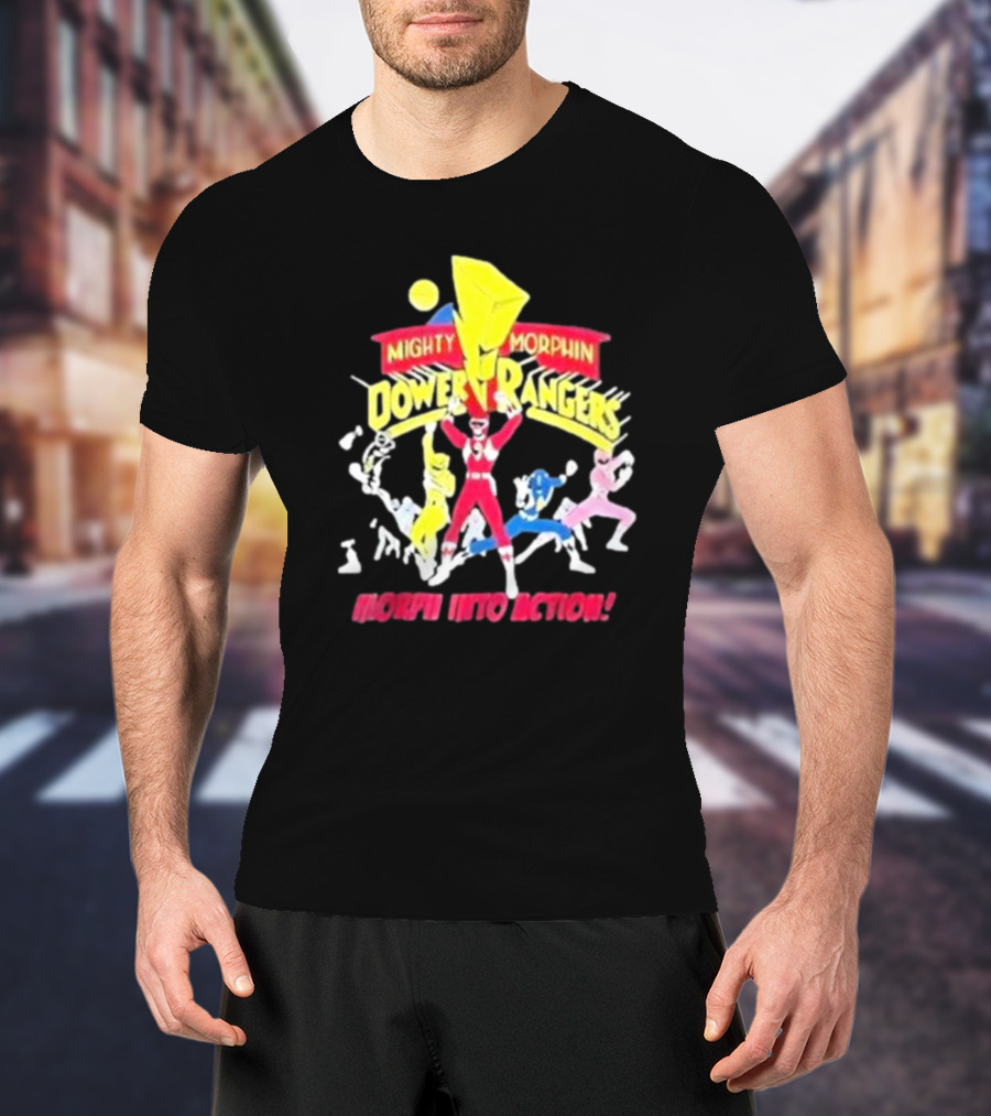 Mighty Morphin Power Rangers Morph Into Action T-Shirt
