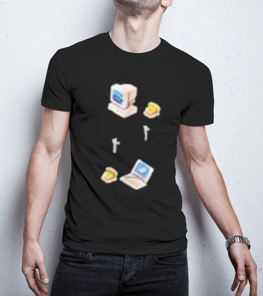 Wilbur’s Dial Up Vintage Computer And Classic Yellow Telephones Nostalgia T-Shirt