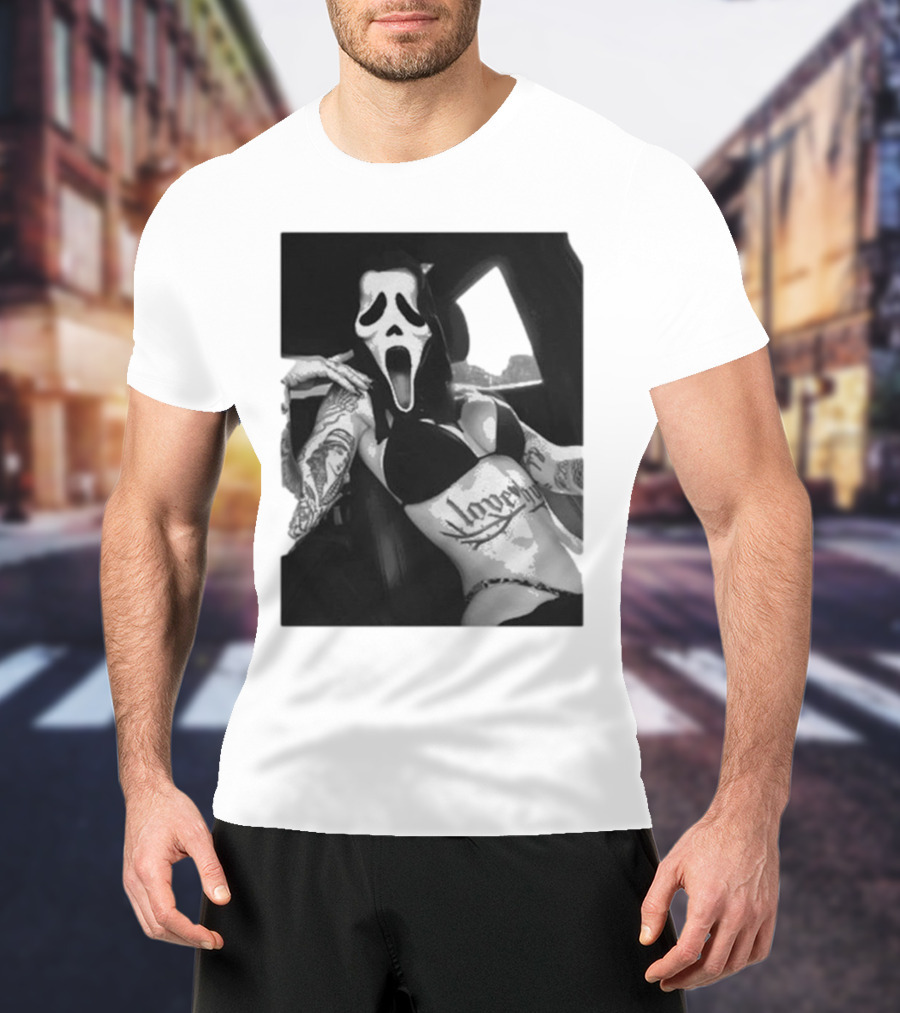 Scream If U Need Me Ghost Face Love Tattoo T-Shirt