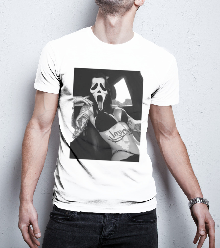 Scream If U Need Me Ghost Face Love Tattoo T-Shirt