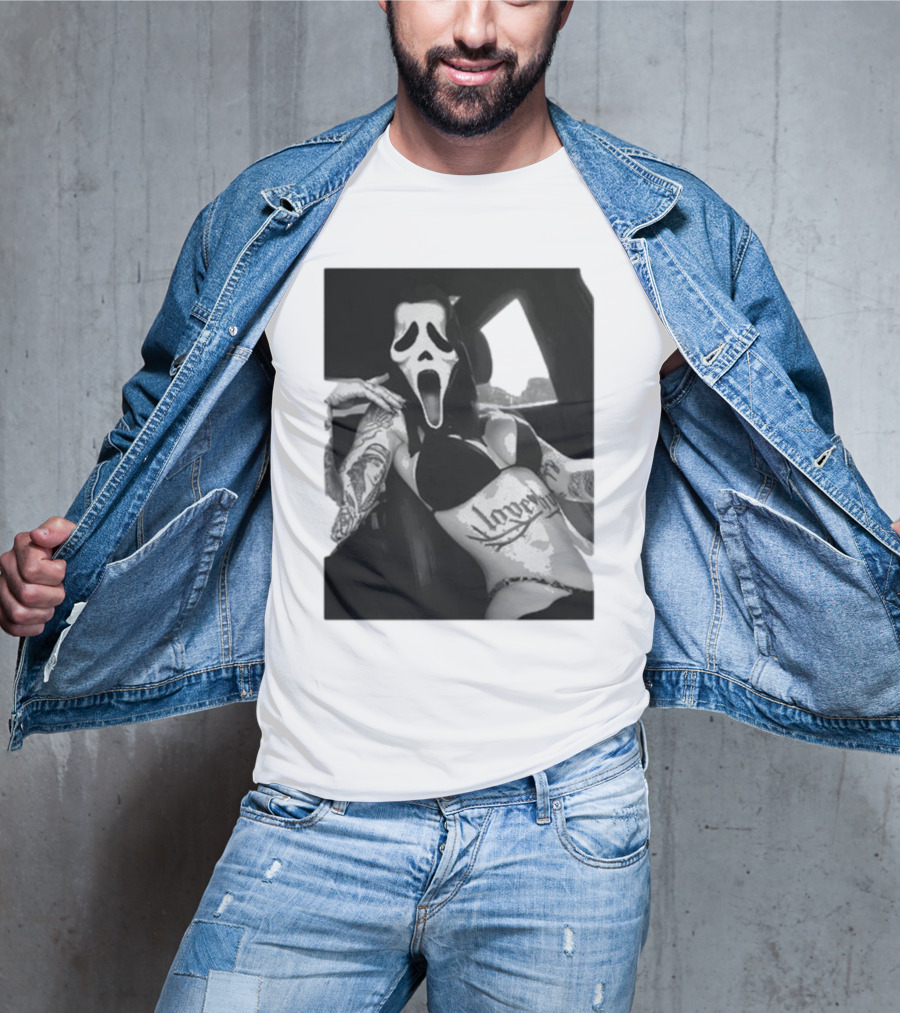 Scream If U Need Me Ghost Face Love Tattoo T-Shirt