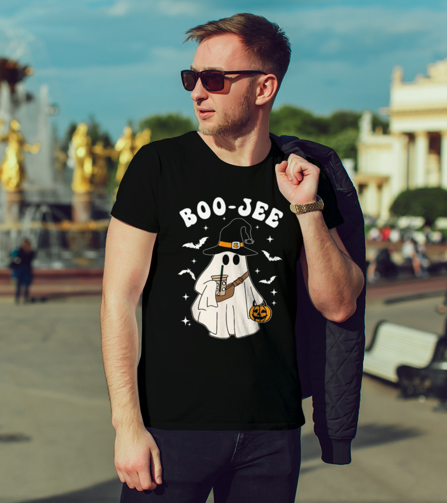 Boo Jee Ghost Halloween Costume Witch Hat Coffee Pumpkin T-Shirt