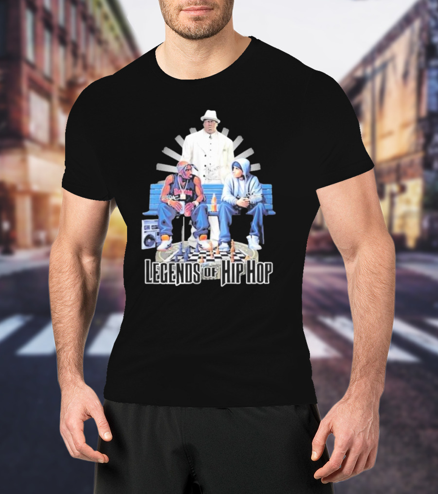 The Eminem Show Legends Of Hip Hop Bench Chess Game Boombox Trio T-Shirt