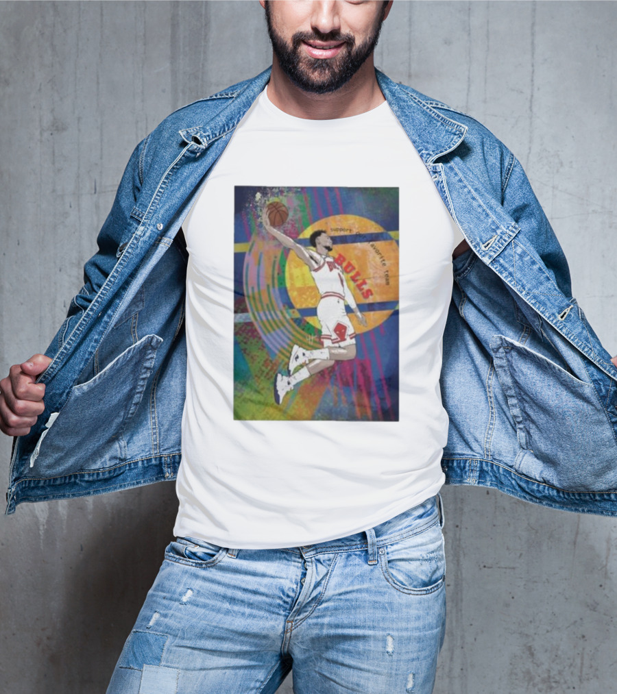 Basketball Player A Support Colorful Chicago Bulls Fans T-Shirt