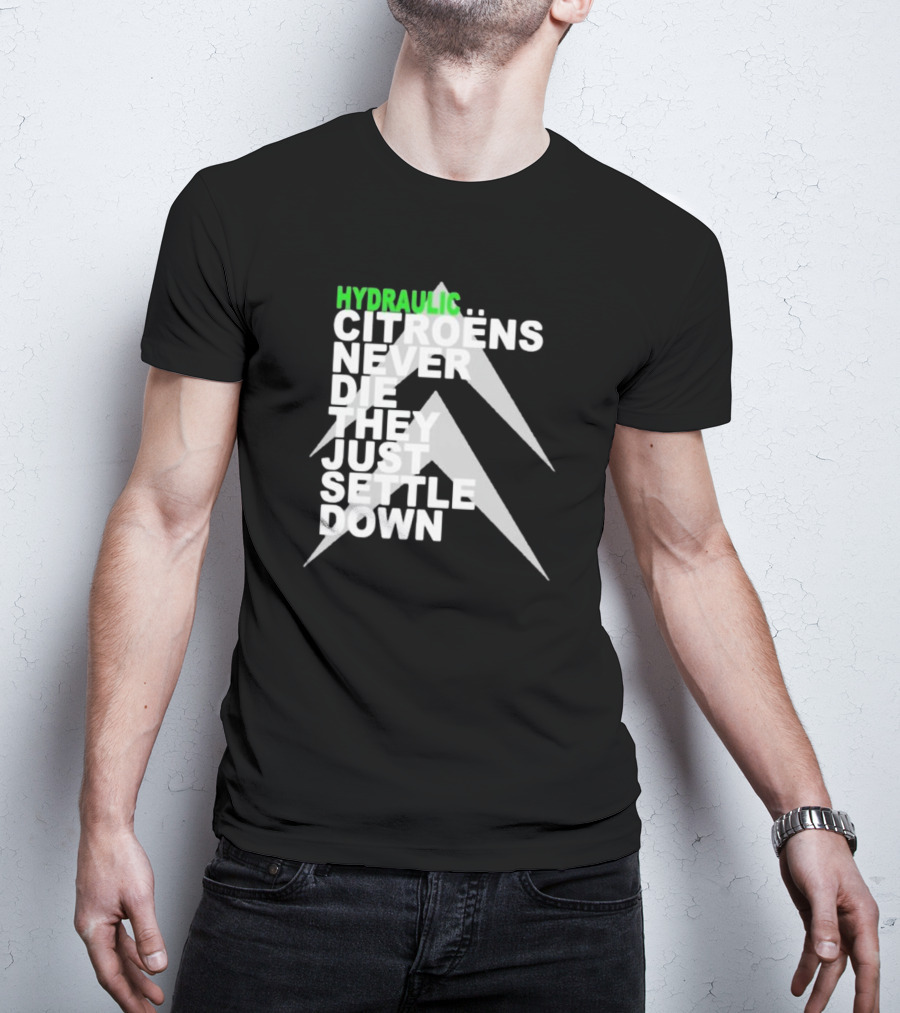 Hydraulic Citroens Never Die They Just Settle Down Chevrons T-Shirt