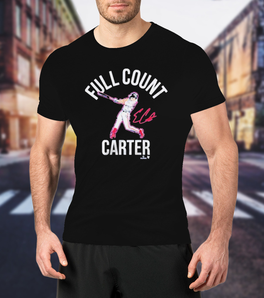 Full Count Carter Breakingt Evan Carter Baseball Player Signature T-Shirt