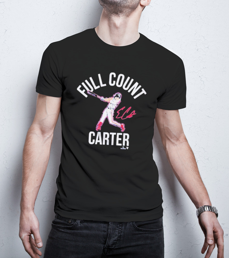 Full Count Carter Breakingt Evan Carter Baseball Player Signature T-Shirt