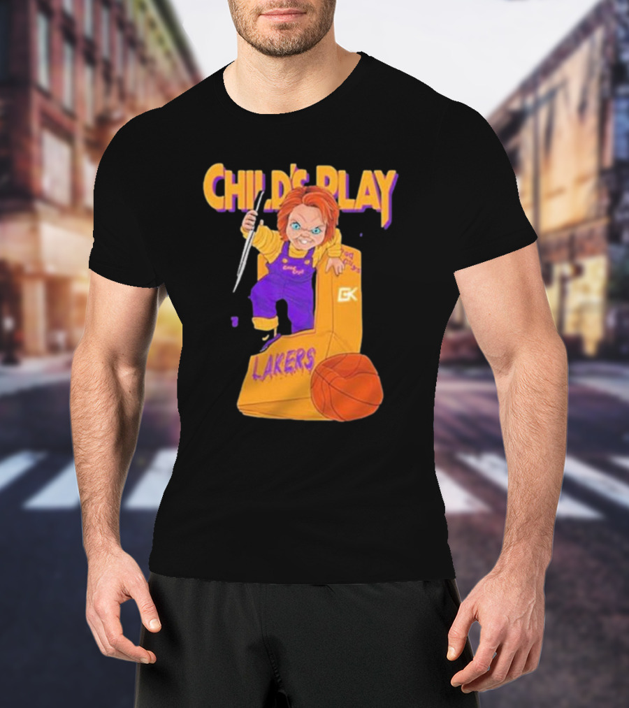 Child's Play Los Angeles Lakers Chucky Basketball Box T-Shirt