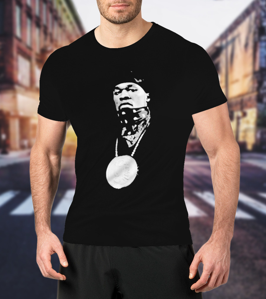 Drake Ibashar Bandana Portrait With Large Medal Necklace T-Shirt