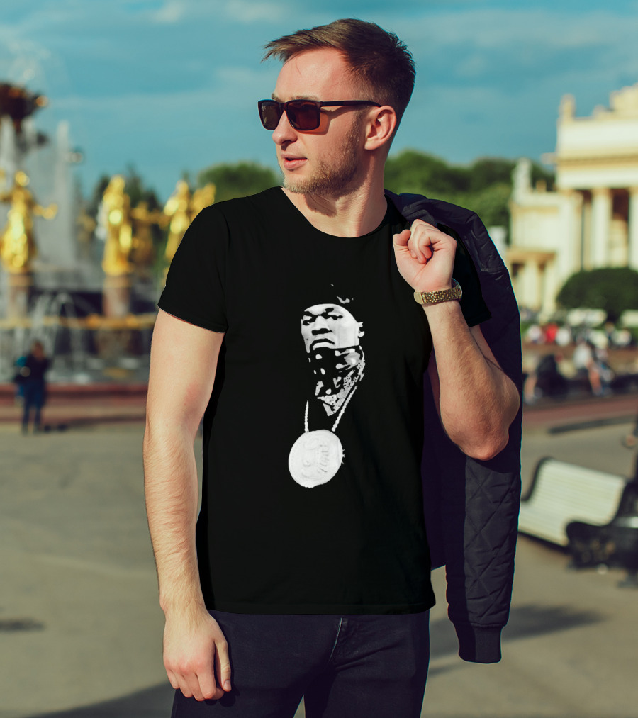 Drake Ibashar Bandana Portrait With Large Medal Necklace T-Shirt