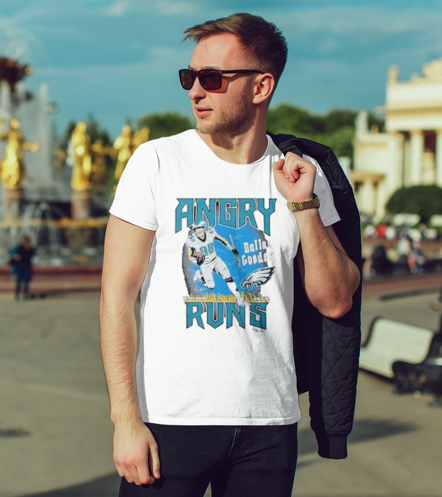 Angry Runs Dallas Goedert Philadelphia Eagles NFL Football T-Shirt