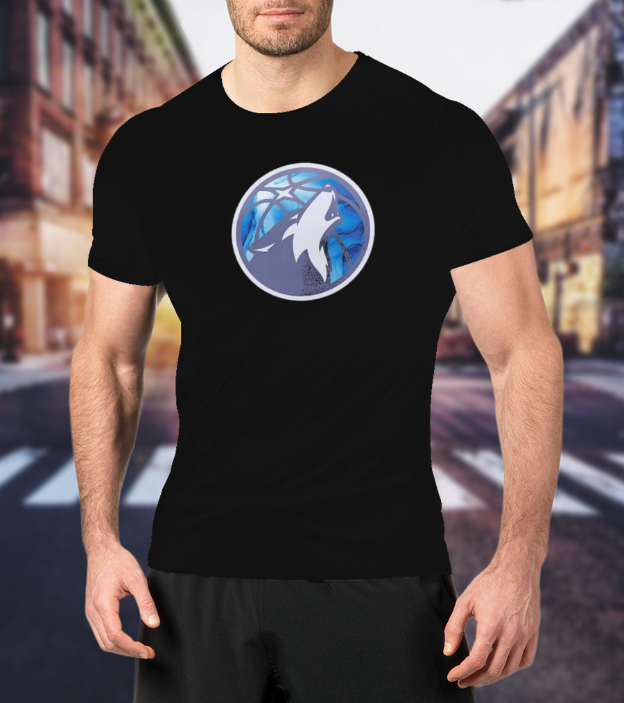 Minnesota Timberwolves 2023-24 City Edition Essential Warmup Blue Wolf Basketball T-Shirt