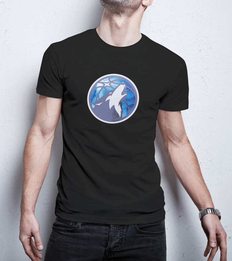 Minnesota Timberwolves 2023-24 City Edition Essential Warmup Blue Wolf Basketball T-Shirt