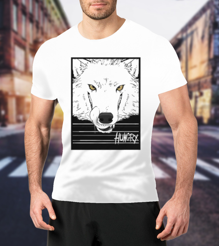 Sloshdog Hungry Wolf Face Yellow Eyes T-Shirt