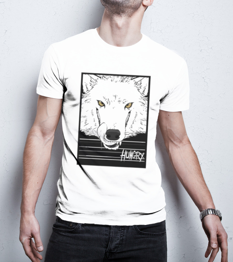 Sloshdog Hungry Wolf Face Yellow Eyes T-Shirt