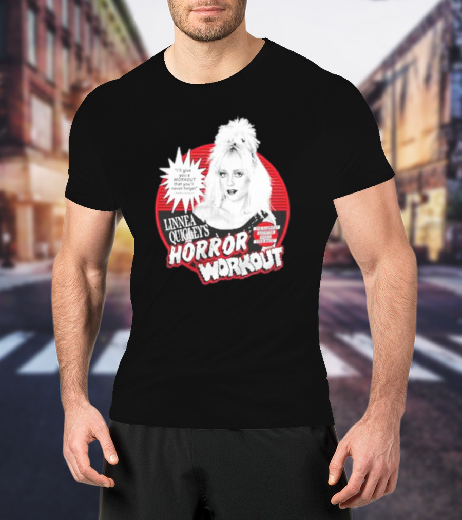 Linnea Quigley's Horror Workout Red Circle T-Shirt