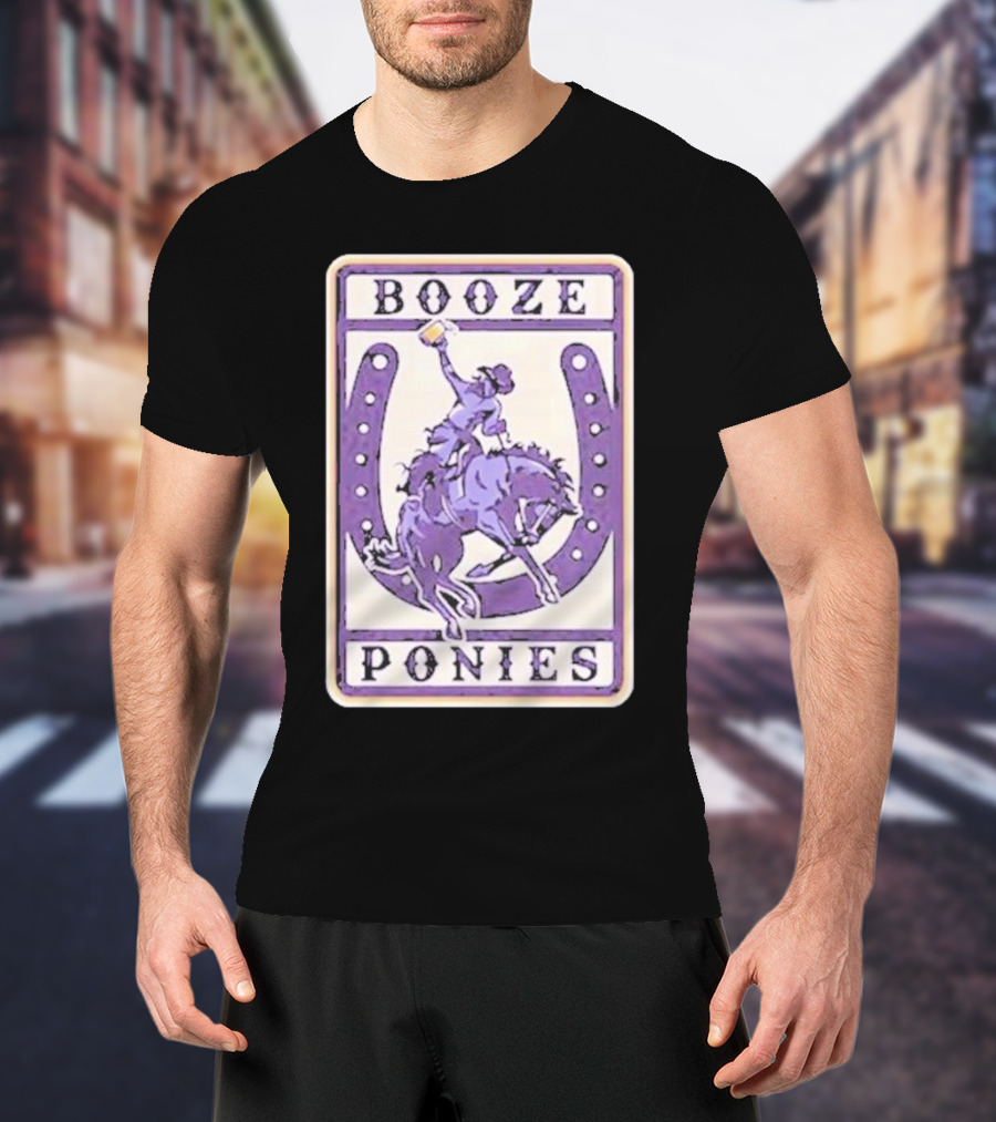 The Dozen Merch Booze Ponies Horseshoe Rider T-Shirt