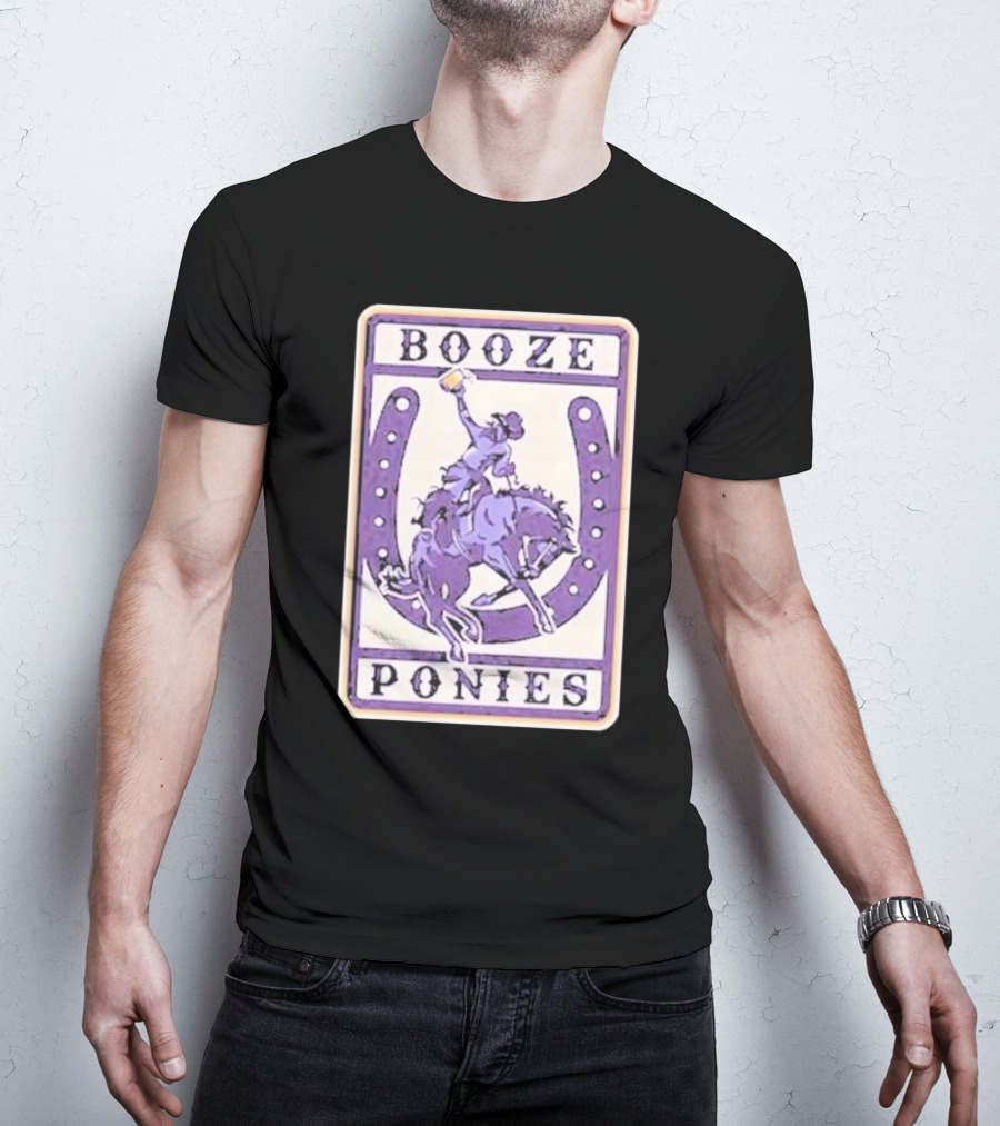 The Dozen Merch Booze Ponies Horseshoe Rider T-Shirt