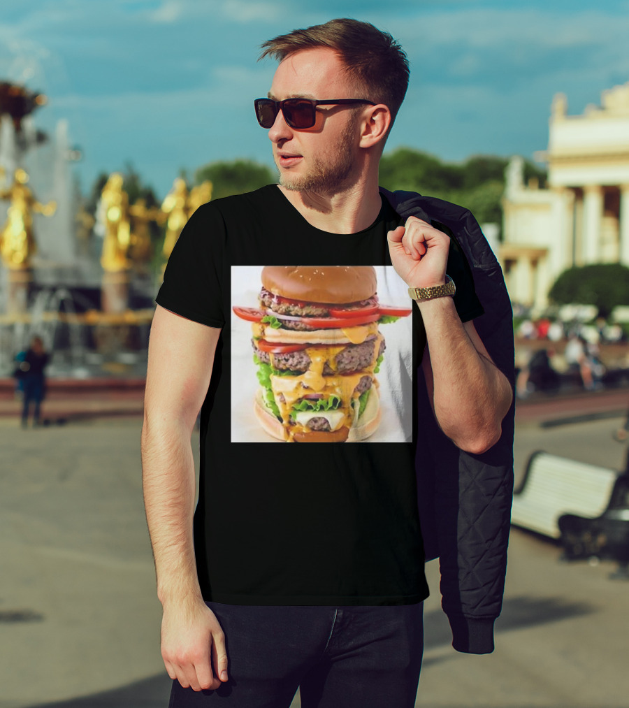 Heisenburger Cringey Quadruple Cheeseburger Stack T-Shirt