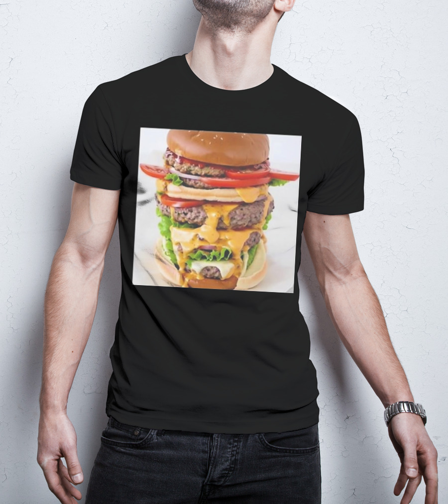 Heisenburger Cringey Quadruple Cheeseburger Stack T-Shirt