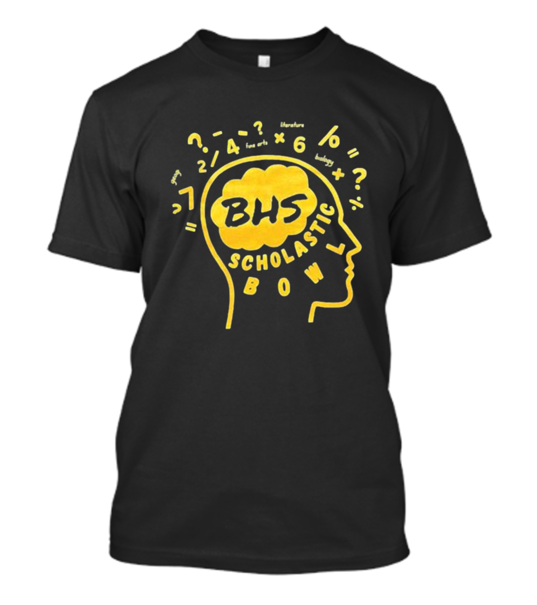 BHS Scholastic Bowl 2023-24 Team Debut With Quiz Symbols And Subject Highlights T-Shirt