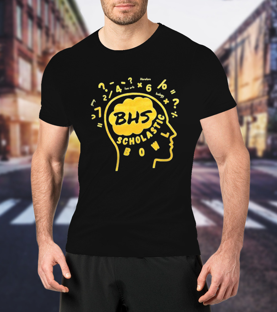 BHS Scholastic Bowl 2023-24 Team Debut With Quiz Symbols And Subject Highlights T-Shirt